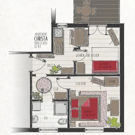 Apartment Claras Gartenblick *