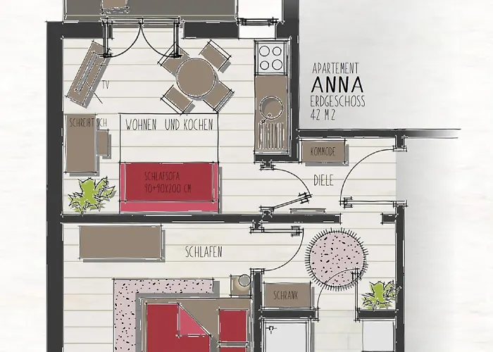 Claras Gartenblick 아파트 *